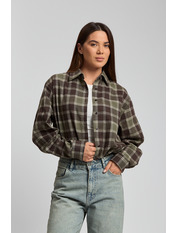Сорочка в клітинку RA-261035 one size Коричневий+зелений Коричневий+зелений one size Коричневий