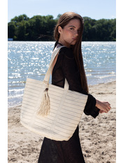 Сумка з соломи SYM-2022-08 Коричневий Бежевий