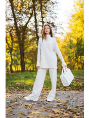 Трикотажний костюм утеплений KT-2397 one size Молочний