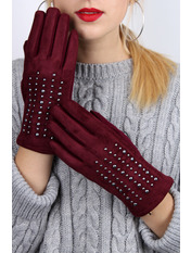 Жіночі рукавички сенсорні Донсія one size Марсаловий Бордовий