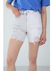 Шорти BR-3041 34 Сірий Білий Біло-сірий