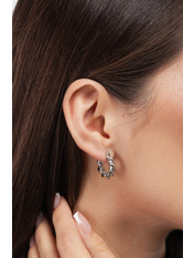 Сережки кільця SER-13534 Сріблястий