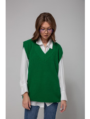 Жилетка в'язана однотонна G-678 Зелений one size