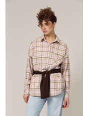 Сорочка в клітинку RA-1690 XS/S Рожевий Рожевий + бежева клітинка Рожевий + бежева клітинка XS/S