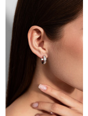 Сережки кільця SER-13332 Сріблястий