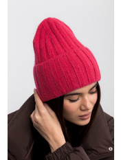 Вовняна шапка SHP-25002 Рожевий Малиновий