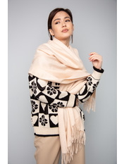 Шарф SH-3865 Світло-бежевий Коричневий Бежевий