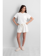 Велюрова піжама  PGM-230107 Молочний XS/S Молочний  XS/S