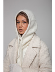 В'язаний капор SHP-0875 Молочний