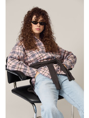 Сорочка в клітинку RA-1690 XS/S Рожевий Рожевий + синя клітинка Рожевий + синя клітинка XS/S