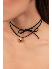 Чокер-сердечко CH-260 Чорний Чорний+золотистий