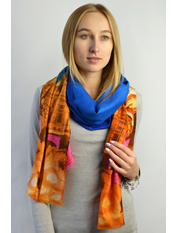 Шарф РС3527-6 Синій+чорний Синій Чорний