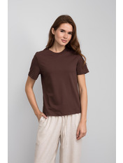 Футболка бавовняна прямого крою FUT-F-1046 M Коричневий Коричневий M