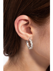 Сережки кільця SER-12880 Сріблястий