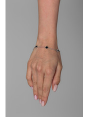 Браслет BRS-43 Сріблястий Сріблястий+чорний