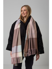 Шарф SH-150122 Рожевий Пудрово-капучіновий