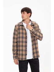 Сорочка чоловіча в клітинку RA-781 S Бежевий Бежевий + чорна клітинка Бежевий + чорна клітинка S