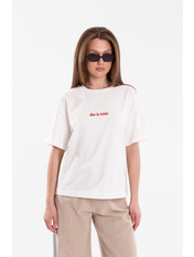 Футболка бавовняна oversize FUT-1292 XS/S Молочний Молочний XS/S