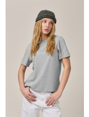 Футболка бавовняна прямого крою FUT-F-1046 S Сірий Темно-сірий меланж Темно-сірий меланж S