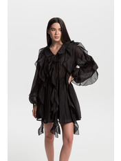 Сукня напівприталена PLA-934 Чорний Чорний XS XS