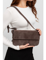 Сумка жіноча з натуральної замші SYM-30243 Шоколадний Коричневий