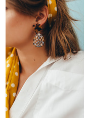 Сережки підвіски SER-21057 Коричневий