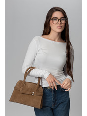 Сумка жіноча з натуральної замші SYM-20186 Коричневий