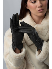 Шкіряні рукавиці RUK-1509 Зелений 6,5 Оливковий Оливковий 6,5