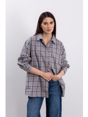 Сорочка в клітинку  RA-1001 one size Сірий Сірий  one size