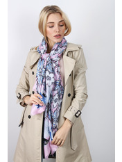 Шарф PV-1905 Рожевий Хризантема рожевий