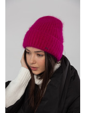 Ангорова шапка SHP-46473 Пурпурний Рожевий