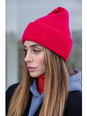 В'язана  шапка SHP-VV-93057 Малиновий Рожевий