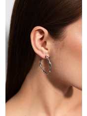 Сережки півкільця SER-12540 Сріблястий