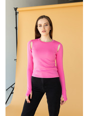 Водолазка з круглим вирізом приталена GO-760 Рожевий S