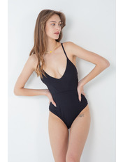 Суцільний купальник на зав'язках KU-2022-09 Чорний S