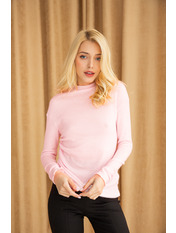 Водолазка з круглим вирізом приталена GO-733 Рожевий XS