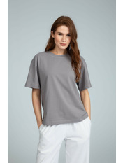 Футболка бавовняна прямого крою FUT-128 M/L Світло-сірий Сірий Світло-сірий M/L