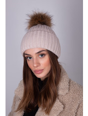 Вовняна шапка SHP-8382 Бежевий Кремовий