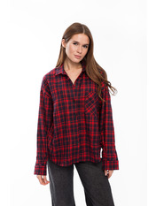 Сорочка в клітинку  RA-170 XS/S Червоний Червоний + синя клітинка Червоний + синя клітинка XS/S