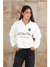 Світшот з вишивкою SW-251 XS/S Молочний Молочний XS/S