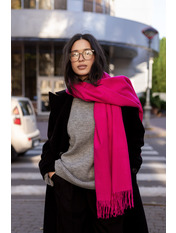 Шарф кашеміровий однотонний SH-105266 Рожевий Фуксія