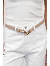 Ремінь шкіряний  105 см REM-06-20006r Бежевий