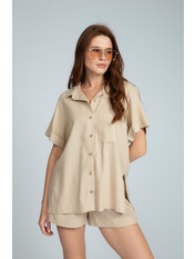 Лляний костюм KT-135 XS/S Бежевий Бежевий XS/S