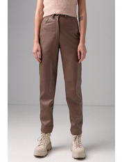 Штани з високою посадкою на замку BR-7688 XS Бежевий