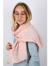 Шарф N-17-025- Рожевий Хризантема рожевий