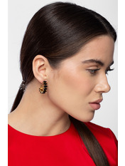 Сережки півкільця SER-13175 Золотистий Золотистий+чорний