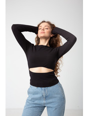 Водолазка з круглим вирізом приталена GO-1122 Чорний M