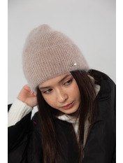 Ангорова шапка SHP-49164 Коричневий Верблюд