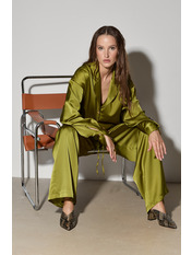 Сатиновий костюм KT-851 M/L Оливковий Зелений Оливковий M/L