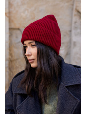 Шерстяна шапка SHP-25003 Червоний Темно червоний